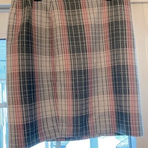 Talbots pink white and grey plaid skirt size 14
